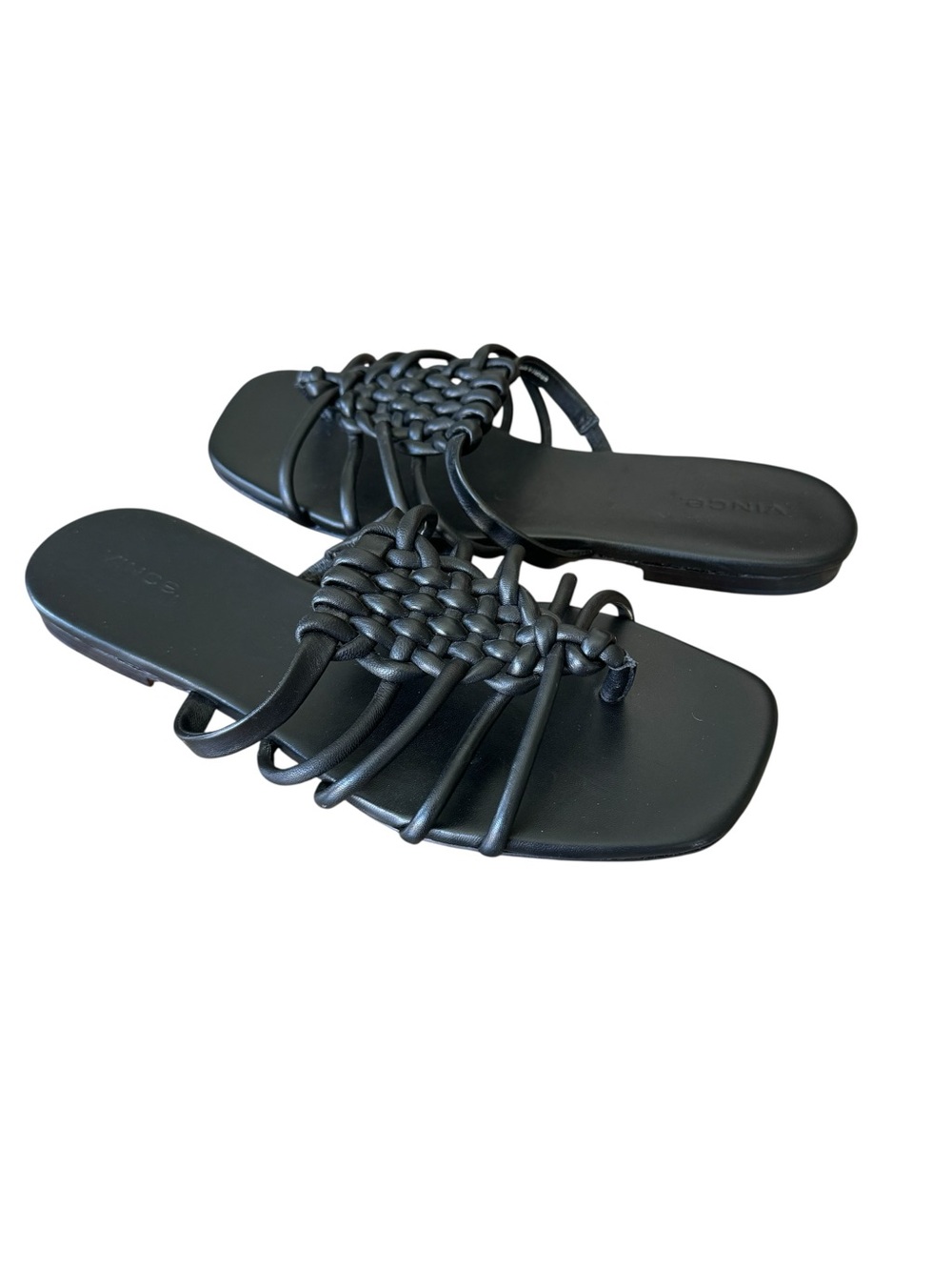 🆕 VINCE Dae Woven Strappy Flat Sandal Slides - Picture 7 of 8